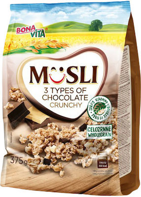 Bona Vita Musli με 3 Είδη Σοκολάτας Crunchy Muesli Oat 375gr