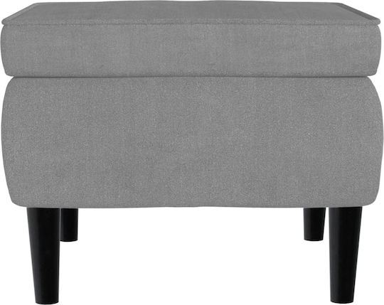 Ohrensessel mit Fußhocker Samt Light Grey 81x90x96.5cm