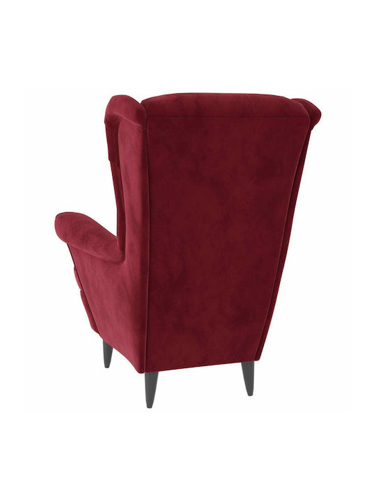 Bergère cu Puf Catifelat Burgundy 81x90x96.5cm