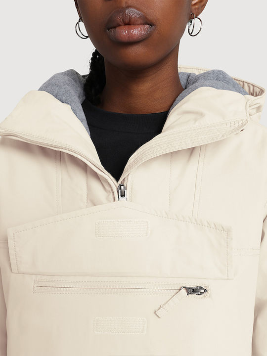Rainforest Women's Short Sports Jacket Waterproof for Winter with Hood White NP0A4GM5-NS5