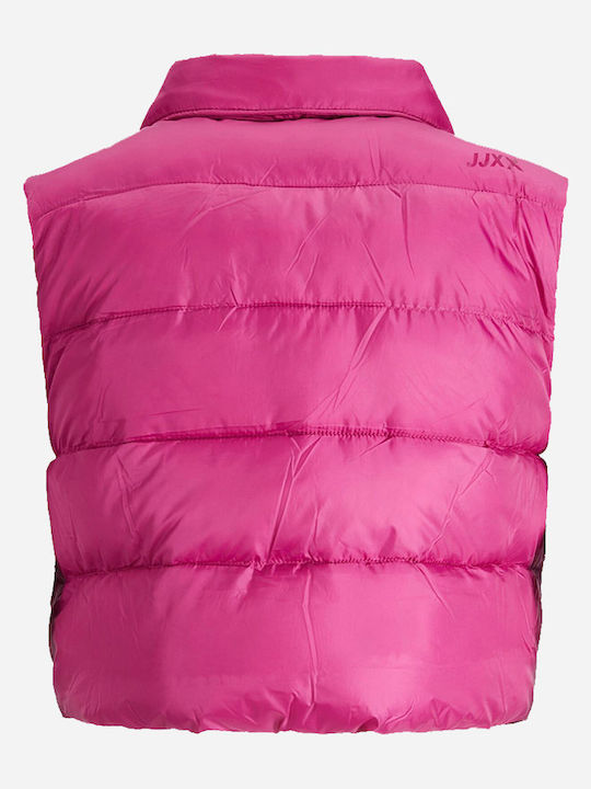 Scurtă Jachetă de femei Fără mâneci Puffer Fuchsia
