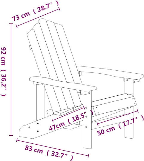 vidaXL Garten- und Outdoor-Möbelsets für kleine Räume Adirondack 2 Stück Braune