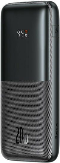 Baseus Bipow Pro Power Bank 10000mAh 20W με 2 Θύρες USB-A και Θύρα USB-C Μαύρο