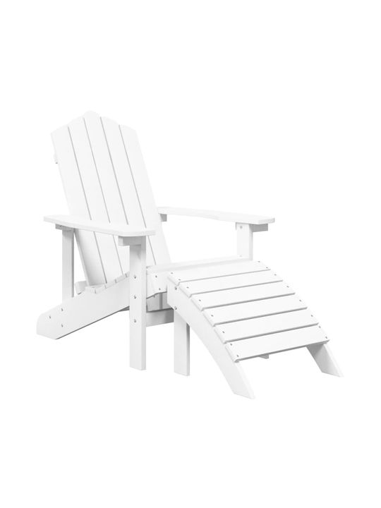 Deckchair Plastic Adirondack White 2pcs 73x83x92cm.