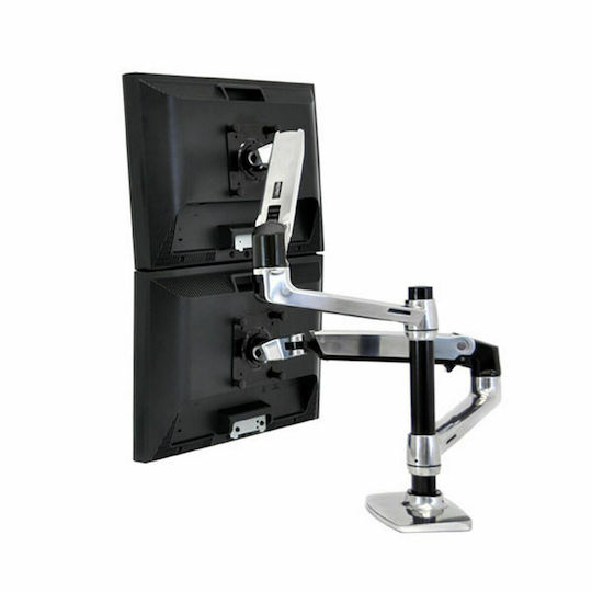 Ergotron LX Βάση Γραφείου Οθόνης έως 40" με Βραχίονα Ασημί