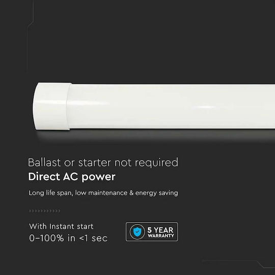 V-TAC LED Lumina liniară Lumină Plafon 30W Alb natural IP20 L122.5xL7.8xÎ2.6cm