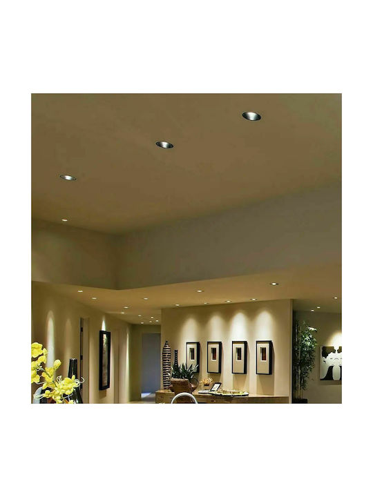 V-TAC Rotund Metalic Spot Încorporat cu LED Integrat și Lumină Alb Natural Negru 9.5x9.5cm. 1buc
