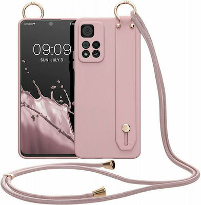 KWmobile Finger Holder Umschlag Rückseite Silikon Rose Tan (Redmi Note 11 Pro+ 5G) 59060.193