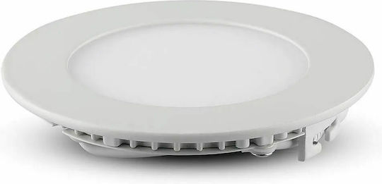 V-TAC Στρογγυλό Χωνευτό LED Panel 18W με Φυσικό Λευκό Φως 4000K 21εκ.
