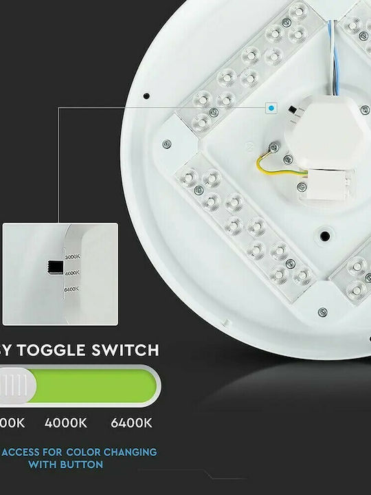 V-TAC Στρογγυλό Εξωτερικό LED Panel 18W με Φυσικό Λευκό Φως 4000K 31εκ.