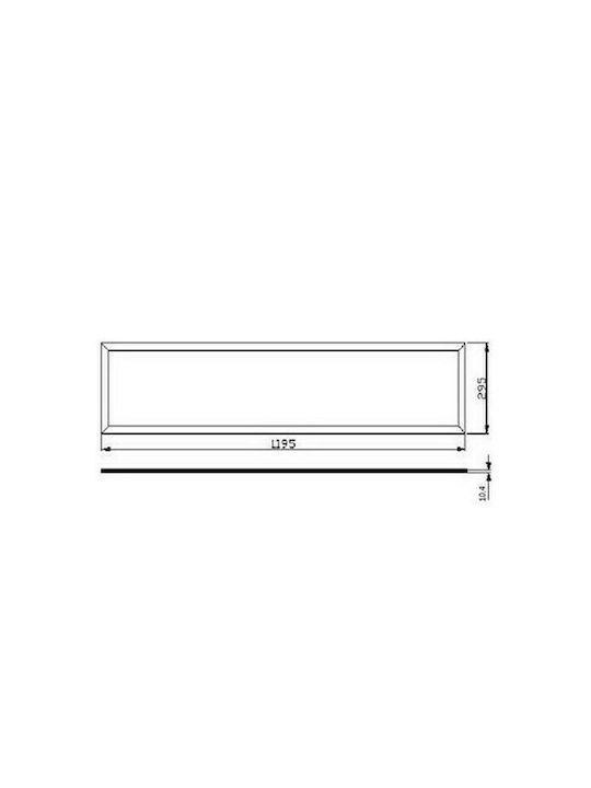 123led Paralelogram Încastrat Panou LED Putere 40W cu Alb Rece Lumini 119.5x29.5cm.