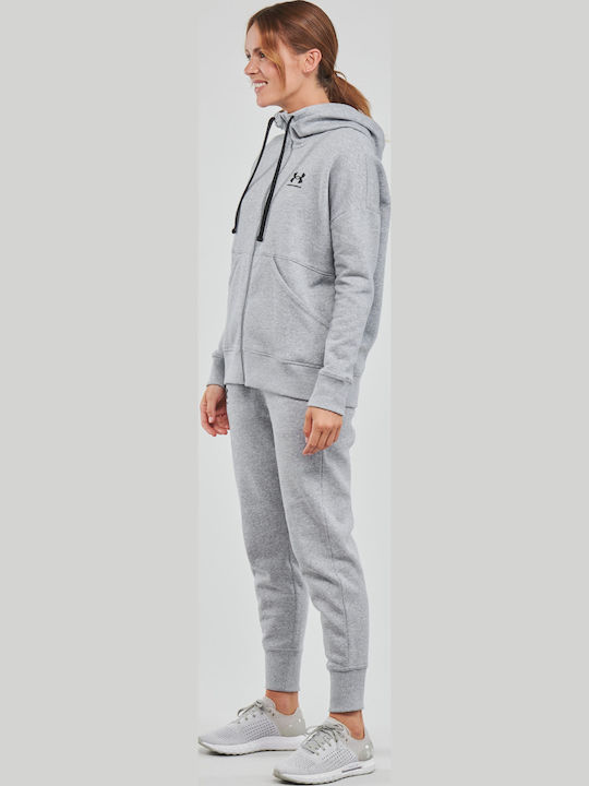 Rival Γυναικεία Ζακέτα Φούτερ με Κουκούλα Grey Medium Heather