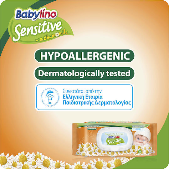 Babylino Sensitive Hypoallergen Babytücher ohne Alkohol & Parabene 54Stk