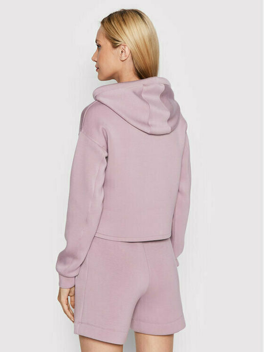 Guess Women's Cropped Hooded Sweatshirt Purple