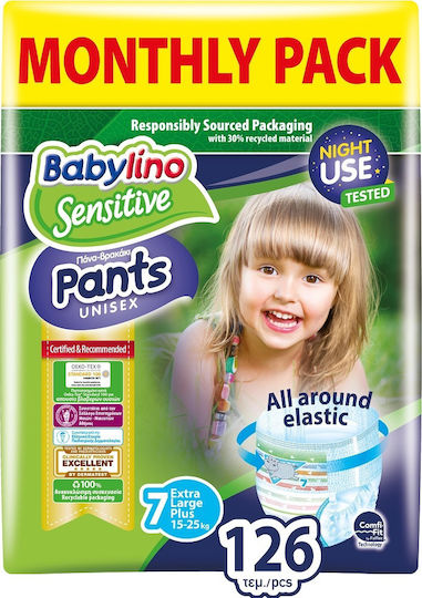 Babylino Diaper Pants Sensitive Monthly Pack No. 7 for 15-25 kgkg 126pcs