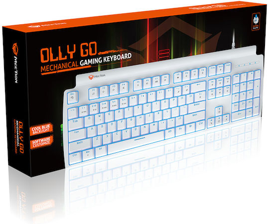Meetion MK600 Gaming Μηχανικό Πληκτρολόγιο με Custom Red διακόπτες και Φωτιζόμενα πλήκτρα (Αγγλικό US) White