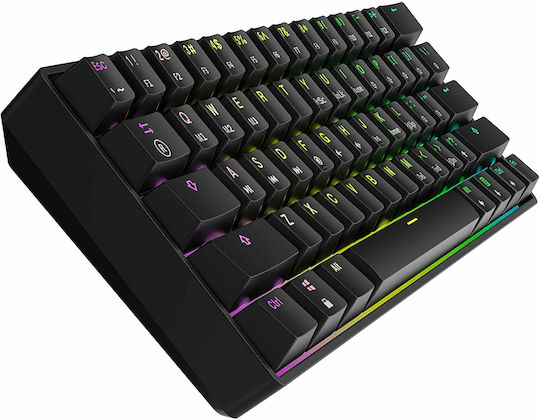 HK Gaming GK61 Gaming Μηχανικό Πληκτρολόγιο 60% με Gateron Brown διακόπτες και RGB φωτισμό (Αγγλικό US)