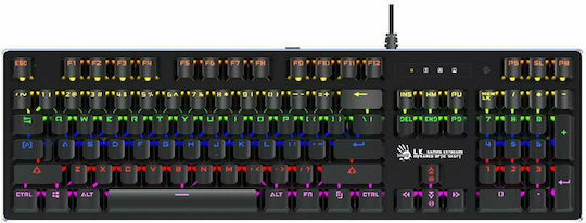 A4Tech B760 Gaming Mechanische Tastatur mit LK Waage Orange Schaltern und RGB-Beleuchtung (Griechisch) Gray