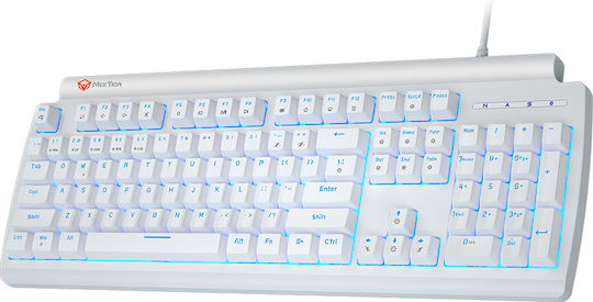 Meetion MK600 Gaming Μηχανικό Πληκτρολόγιο με Custom Blue διακόπτες και RGB φωτισμό (Αγγλικό US) Λευκό