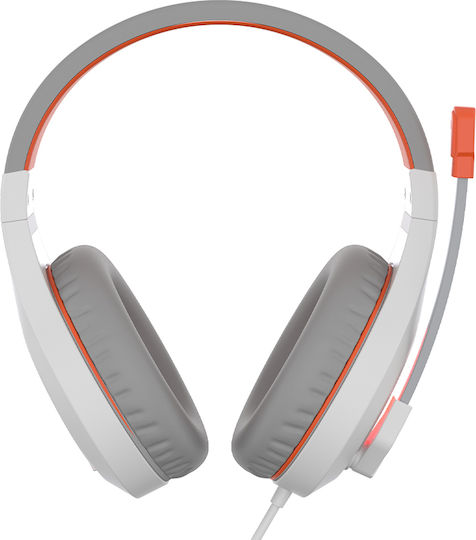 Meetion HP021 Over Ear Gaming Headset with Connection 3.5mm / USB White/Orange