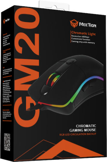 Meetion GM20 RGB Gaming Ποντίκι 4800 DPI Μαύρο
