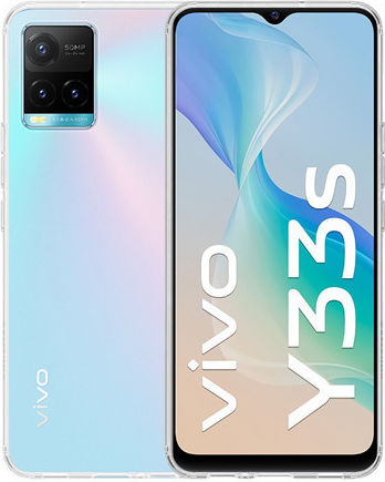 Vivid Set Umschlag Rückseite Silikon Set mit Glas Transparent (Vivo Y33s)
