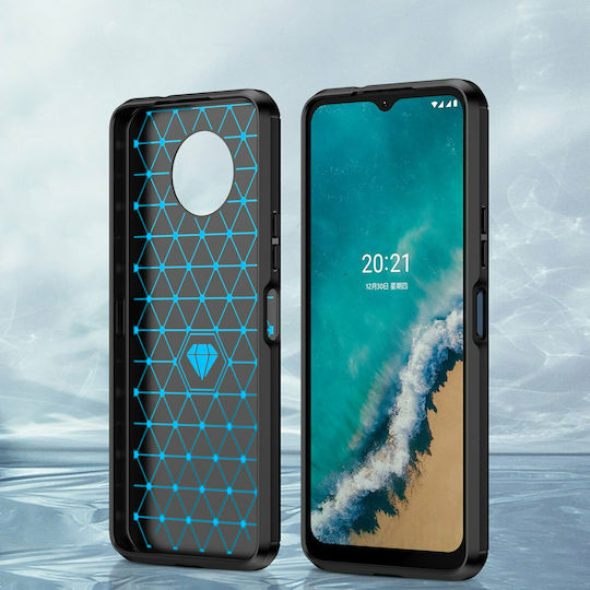 Hurtel Carbon Задна корица Силикон Черен (Nokia G50)