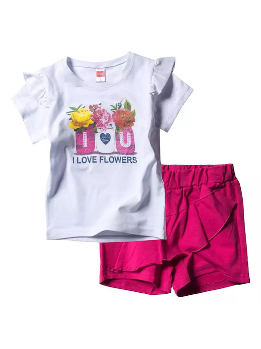 Joyce Kids Set with Shorts Summer 2pcs White