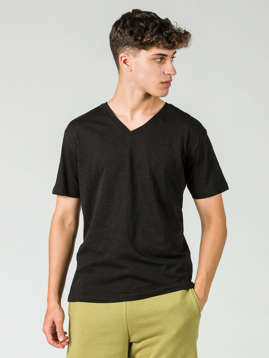 GSA Men's Short Sleeve T-shirt with V-Neck Black