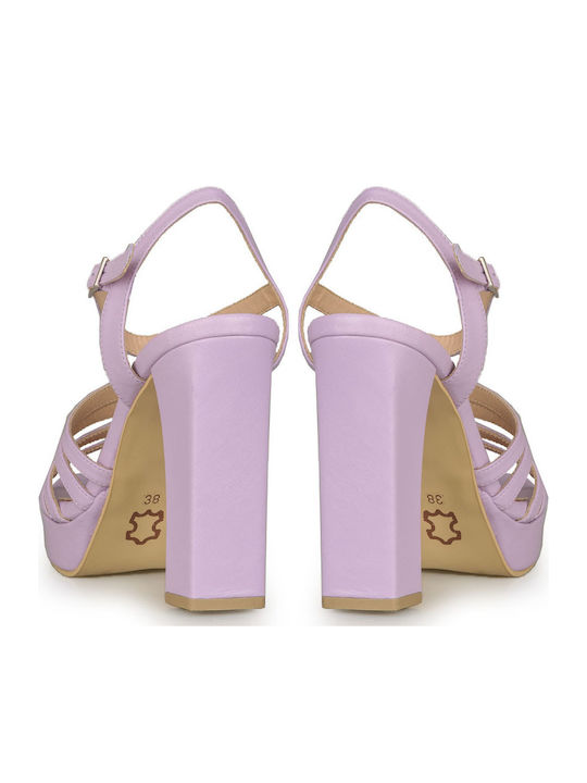 Leder Sandalen Lila