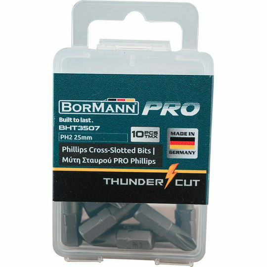 Bormann Pro Set 10 Schraubendreher-Bits Kreuz BHT3507