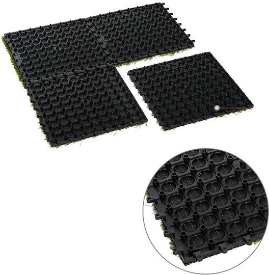 Plăci de Gazon Sintetic 0.3x0.3m și Înălțime Fir 25mm 10buc