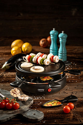 Adler Camry Tabletop Grătar Electric Raclette Placă Netedă și Striată 1200W 28.5bucx28.5buccm