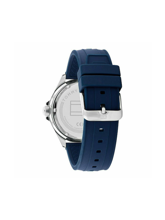 Tommy Hilfiger Logan Uhr Batterie mit Blau Kautschukarmband