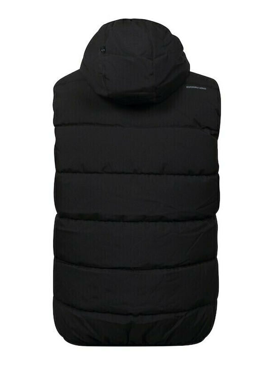 Ärmellos Jacke Puffer Schwarz