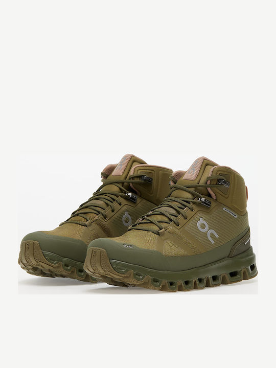 On Cloudrock Waterproof Women's Green Hiking Shoes