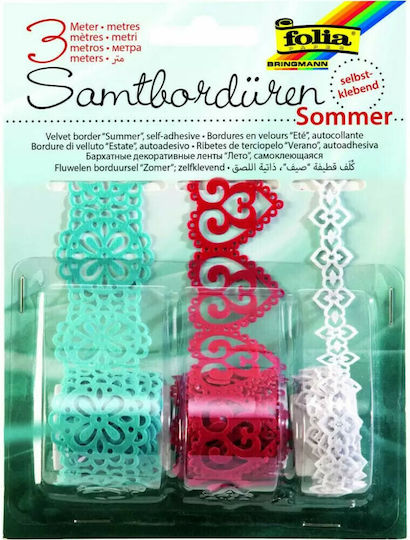 Folia Bandă Adezivă Decorativă Summer 3 Bucăți Dantelă Adezivă 3x1m