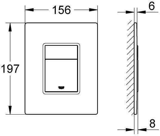 Grohe Skate Cosmopolitan Spülplatten für Toiletten Doppelspülung Spiegelglas Mirror Glass