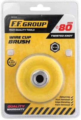 F.F. Group Angle Wheel Wire Brush 65mm Braided Bell Μ14 38693