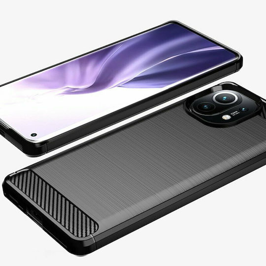 Hurtel Carbon Flexible Umschlag Rückseite Silikon Blau (Xiaomi Mi 11)