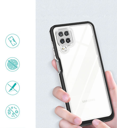 Hurtel Clear 3in1 Back Cover Silicone 1.1mm Black (Galaxy A22 4G)
