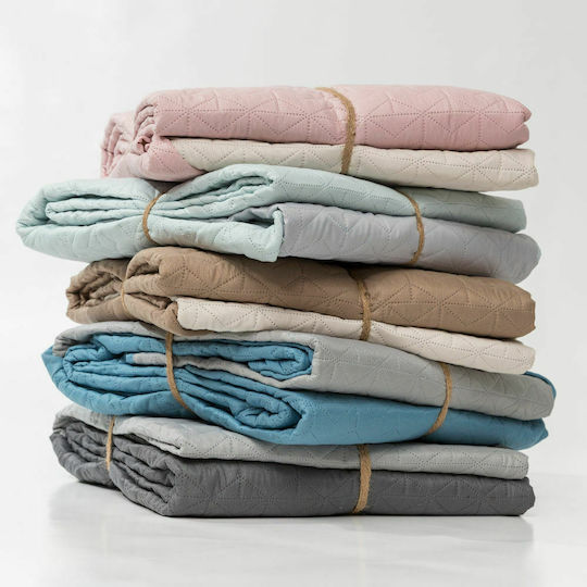 Borea Dock Coverlet Single from Polyester Gray / Light Gray 160x240cm