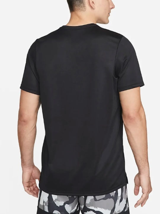 Nike Sport Clash Bărbați T-shirt Sportiv cu Mânecă Scurtă Dri-Fit Negru