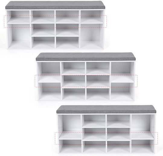 Mobilier de Intrare cu Dulap pentru Pantofi & Bancă Alb 104x30x48buc