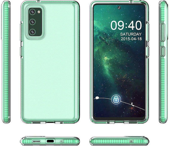 Hurtel Spring Back Cover Σιλικόνης 1mm Διάφανο / Τιρκουάζ (Galaxy S21 Ultra 5G)