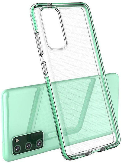 Hurtel Spring Back Cover Σιλικόνης 1mm Διάφανο / Τιρκουάζ (Galaxy S21 Ultra 5G)