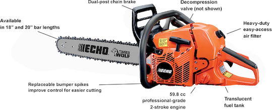 Echo CS 590 60cm Gasoline Chainsaw 6kg with Blade 60cm and Easy Start