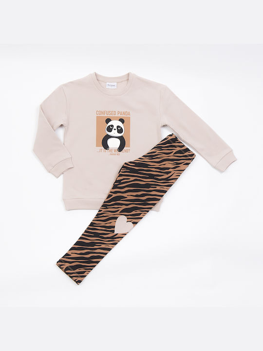 Trax Kinder Set mit Leggings Winter 2Stück Beige