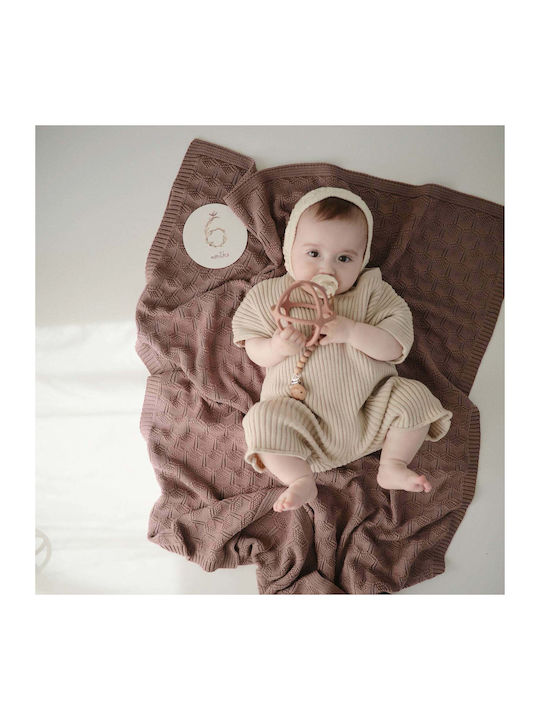 Mushie Blanket Nursery Swaddling Blankets Honeycomb Cotton Brown 80x100cm