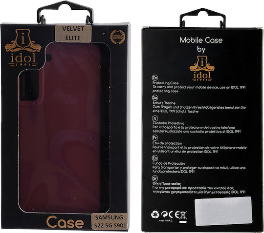 Idol 1991 Velvet Elite 4 Side Camera Guard Back Cover Silicone Burgundy (Galaxy S22)